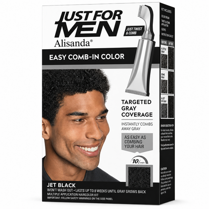 Men’s Brush-Comb Hair Color Cream for Gray Coverage