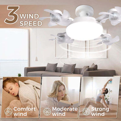 E27 Ceiling Fan Light with Remote – Silent LED Fan & Light Combo